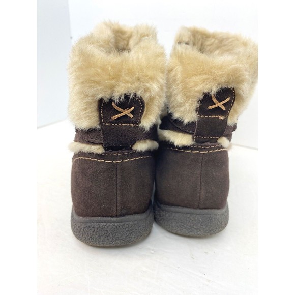 Bare Traps Lauree Boots 8M Brown Suede with Faux Fur Lining Zip Side - Picture 6 of 13
